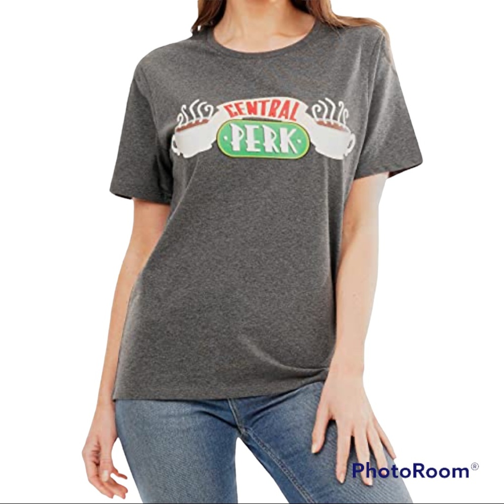 Friends The TV Series Gray Central Perk T-Shirt. NWT
